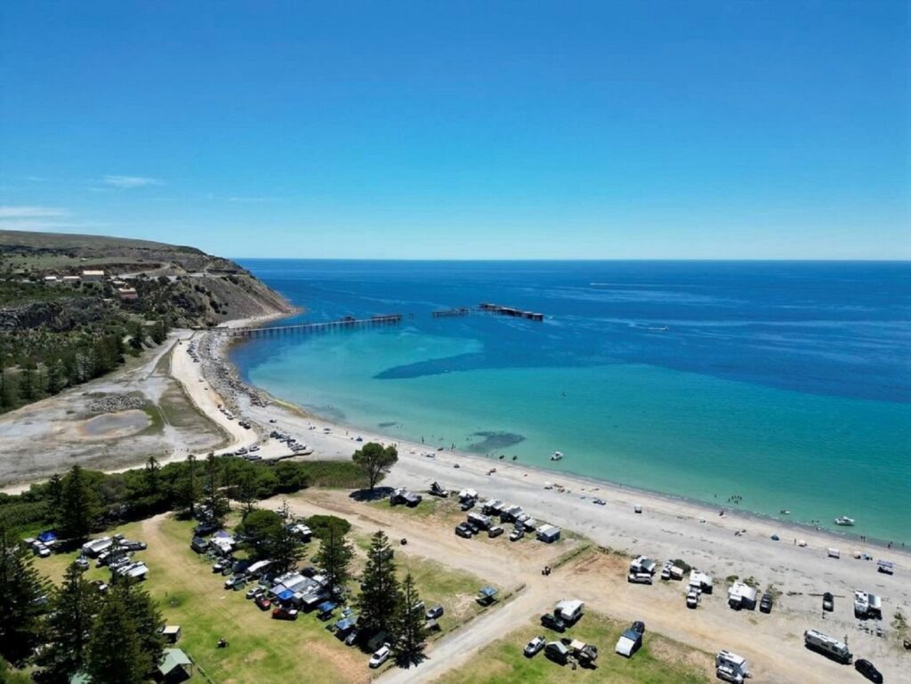 Aerial image of Rapid Bay coastline